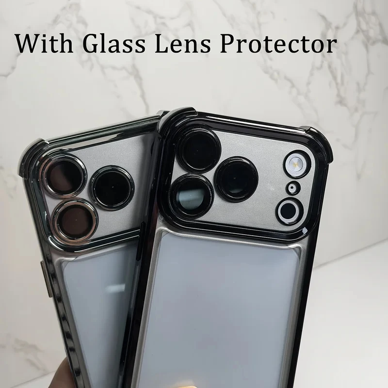 Sleek Transparent Shockproof Phone Case with Wrist Strap Cover