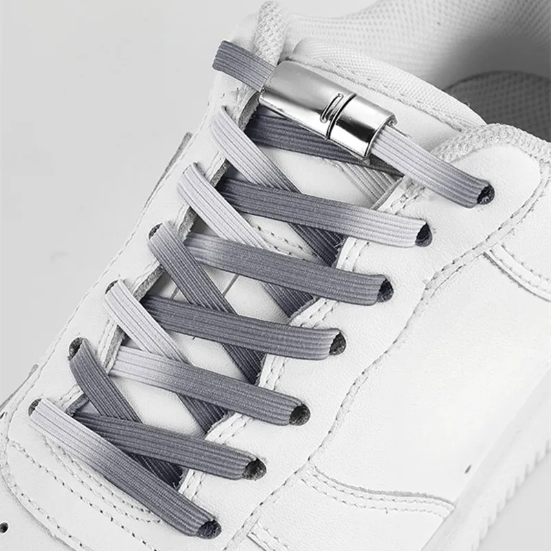 

Gradient Elastic laces Sneakers Flat Rubber for Shoes No Tie Shoelace Kids Adult Quick Lace Metal Magnetic Lock Shoe Accesories