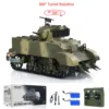 Gifts 1/16 RTR RC Tank US M5A1 Stuart VI Remote Control Light Tank Two Battery Radio Mini Vehicle Car Model Toys for Boys 3
