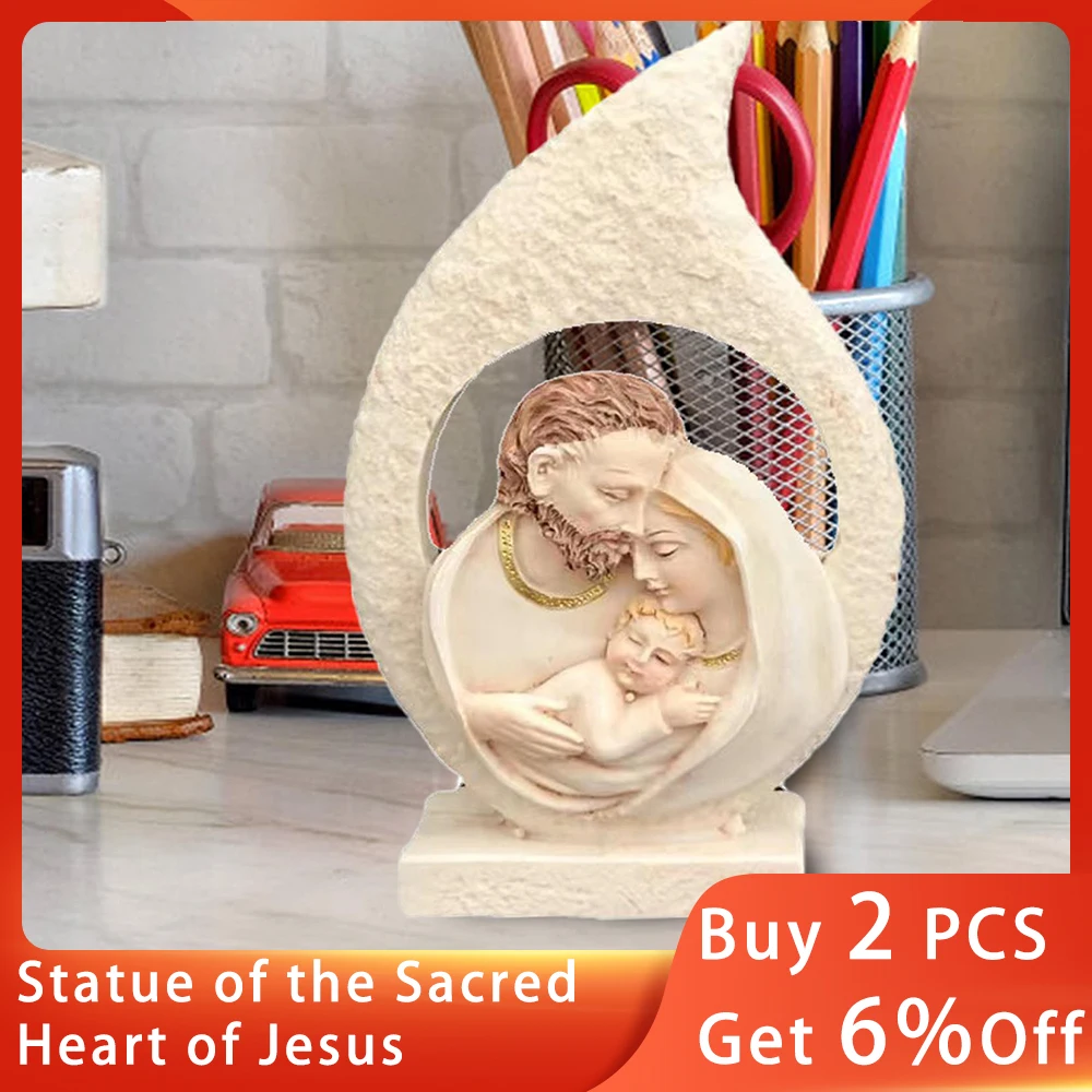 Nativity Statue Jesus Sacred Sculpture Living Room Figures Home Furnishings Decorative Hand-painted Resin Ornament Artwork