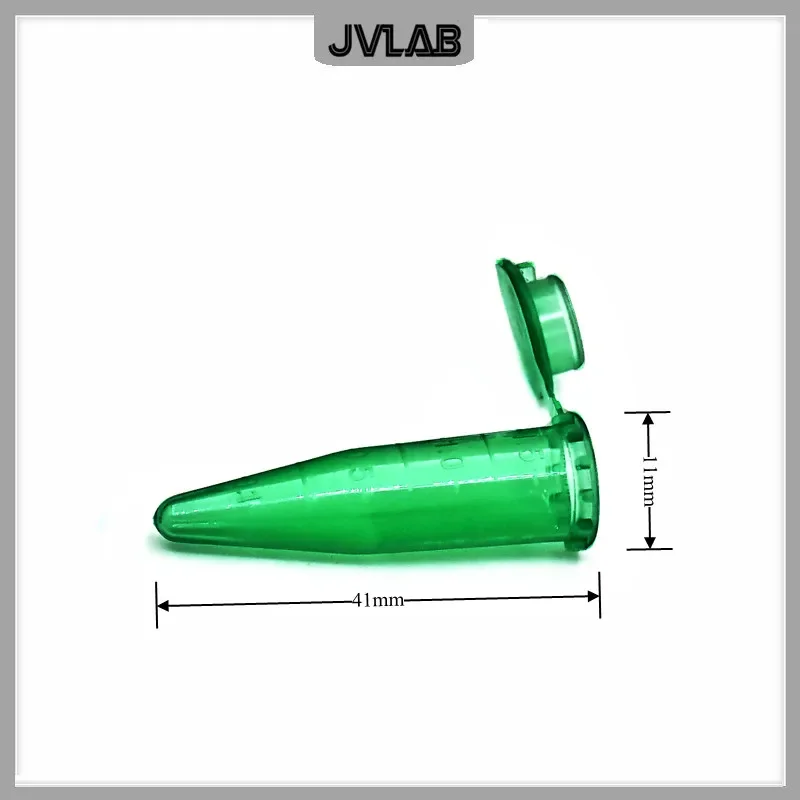 Centrifuge Tube Microtubes Centrifuge Tube 1.5ml Laboratory Centrifugal PCR Tube Bottom Tip Green Color Scale Locked Cover Pack of 500/PK