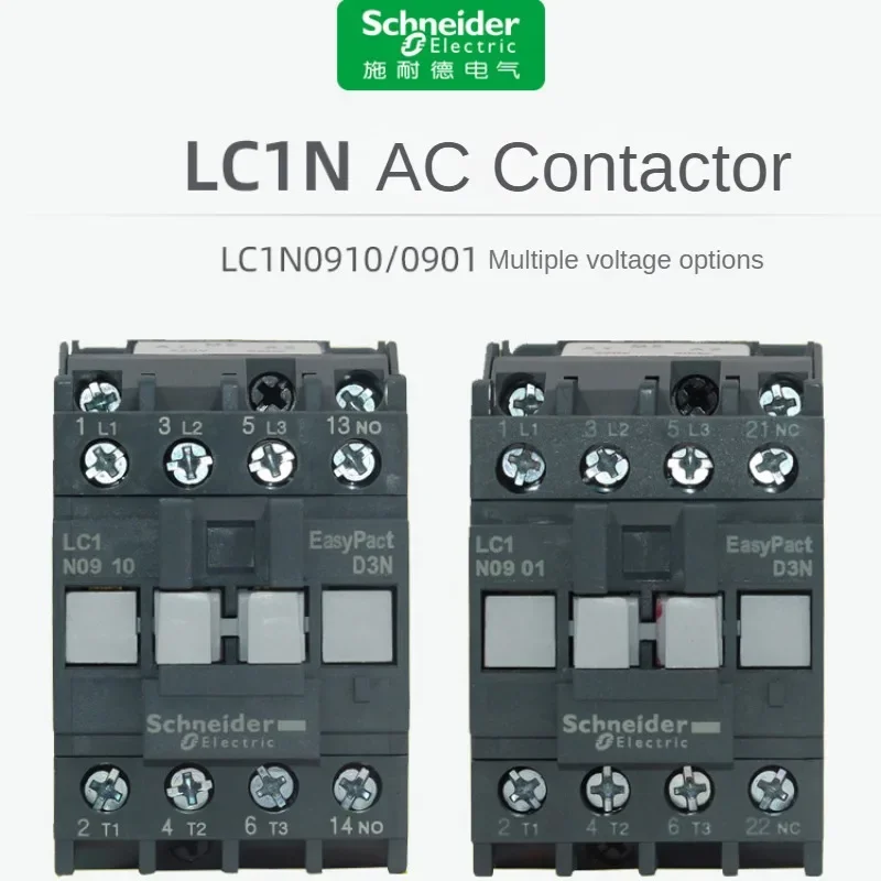 Contator Schneider-ca Lc1n0910 1210 1810 2510 3210 24 36 48 110 220 380v 1nc 1no