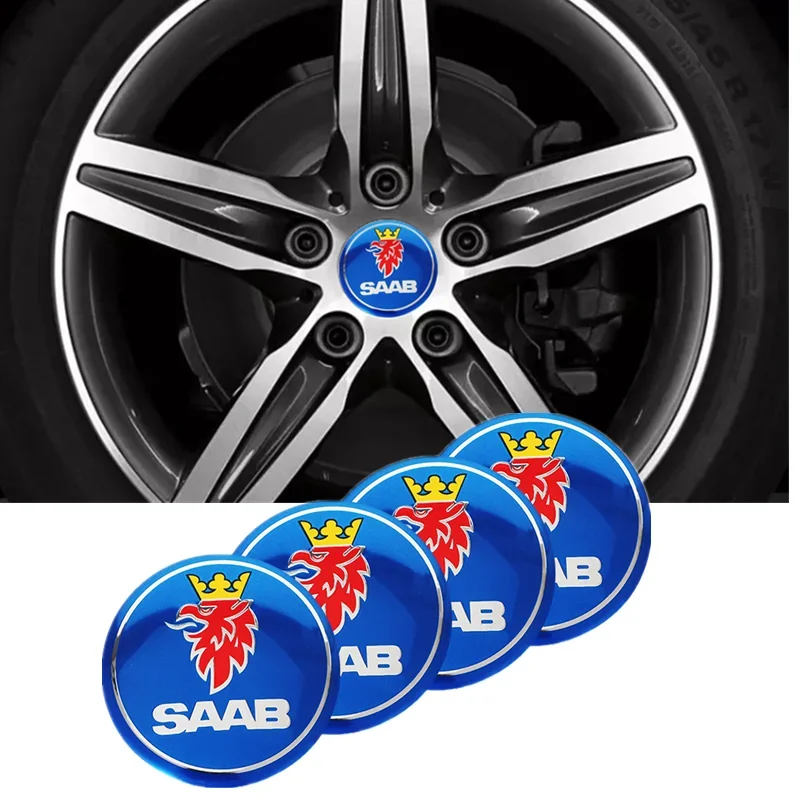 4 Pz 56Mm Car Wheel Center Hub Caps Adesivi Emblema Per Saab 9-3 9-5 900 9000 Saab 93 95 Car Styling