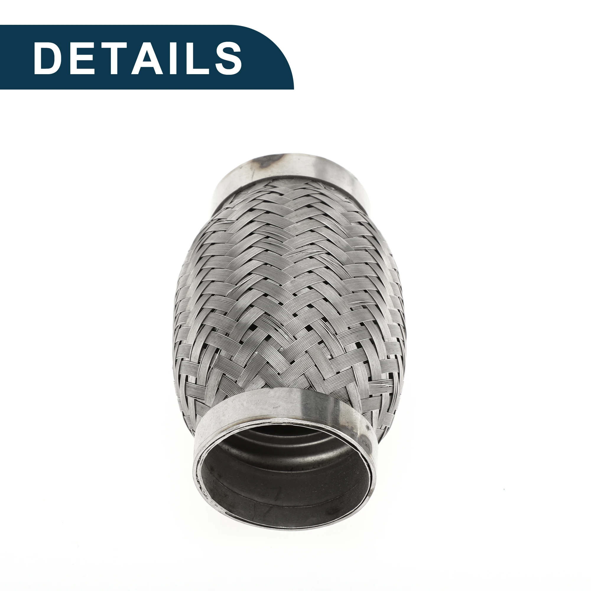 Exhaust Pipe Connector X Autohaux 100/160/200/250/300mm Car Exhaust Tube ID 45/50mm Universal Flexible Braided Exhaust Pipe Stainless Steel