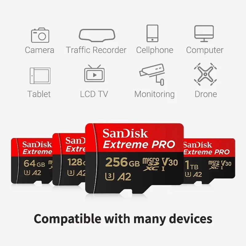 샌디스크 A2 TF 메모리 카드 512GB 256GB 128GB 64GB 32GB TF 마이크로 SD 마이크로SD 드롭쉬핑