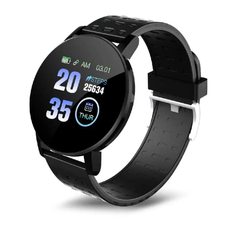 119 Plus Smart watch women Men Heart Rate Fitness Tracker Bracelet Waterproof Sport Round smart bracelet watch for Android IOS