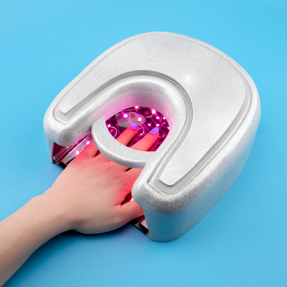 무선 UV LED 램프, 무광 실버 마감 프로 큐어, 48W 적색등