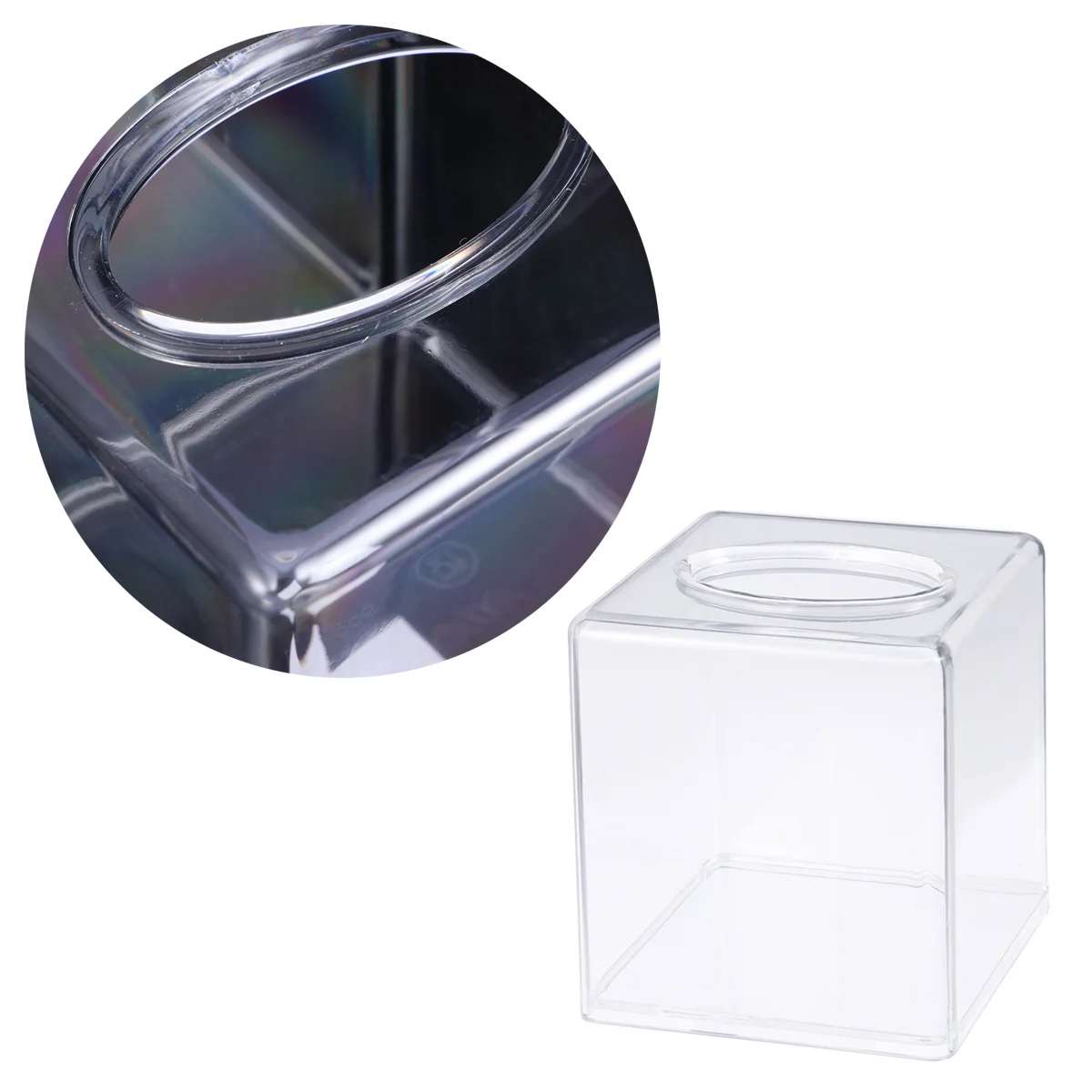 Fashion Acrylic Square Tissue Case Transparent Tissue Holder Paper Storage Box Craft Home Supplies 6