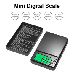 Compact Digital Pocket Scale with LCD Display - Black (1000 0.1g)
