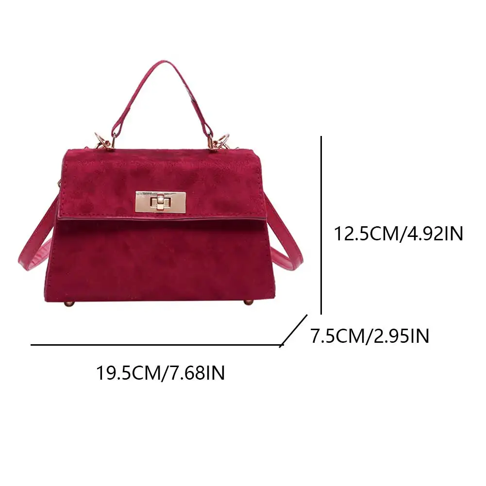 Trendy Suede Crossbody Bag with Adjustable Strap Clutch Handbag Satchel Purse Tote Bag for Women Work Shopping Travel