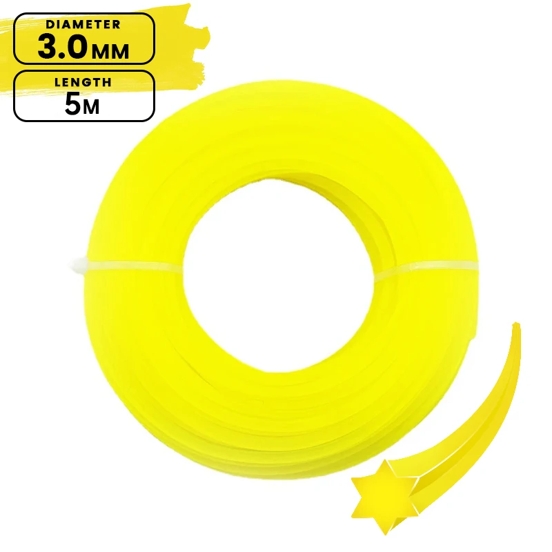Durable Hexagon Nylon Grass Trimmer Line - 15m/10m/5m x 3mm for Brush Cutters and Lawn Maintenance