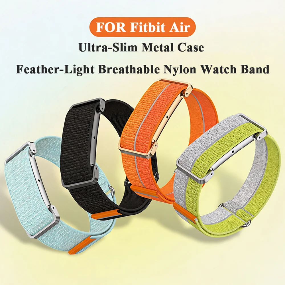 Ultra-Slim Metal Protective Case with Breathable Nylon Strap - Quick Release Replacement Wrist Band