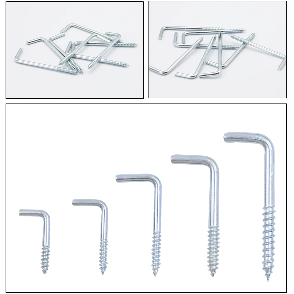 NINDEJIN L tvarované lodní šroub háčků M2.4 M2.5 M2.8 M3.4 M3.7 M3.8 M4.7 zinek pokovené ihned úhel sebe tapping lodní šroub hák pro závěsný