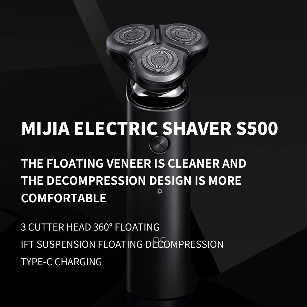 XIAOMI MIJIA S500 Electric Shaver - WetDry Triple Blade Mens Razor