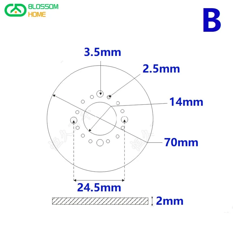 Outer Diameter: 70mm Dial Stainless Steel Disc Precision Dial Porous Dial Small Dial 70 # 14 # 2 5