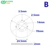 Outer Diameter: 70mm Dial Stainless Steel Disc Precision Dial Porous Dial Small Dial 70 # 14 # 2 5