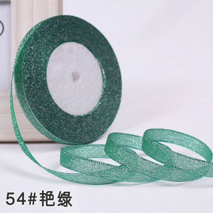 Metallic Glitter Ribbon for DIY Crafts and Gift Wrapping - 25 Yards, 10mm Wide