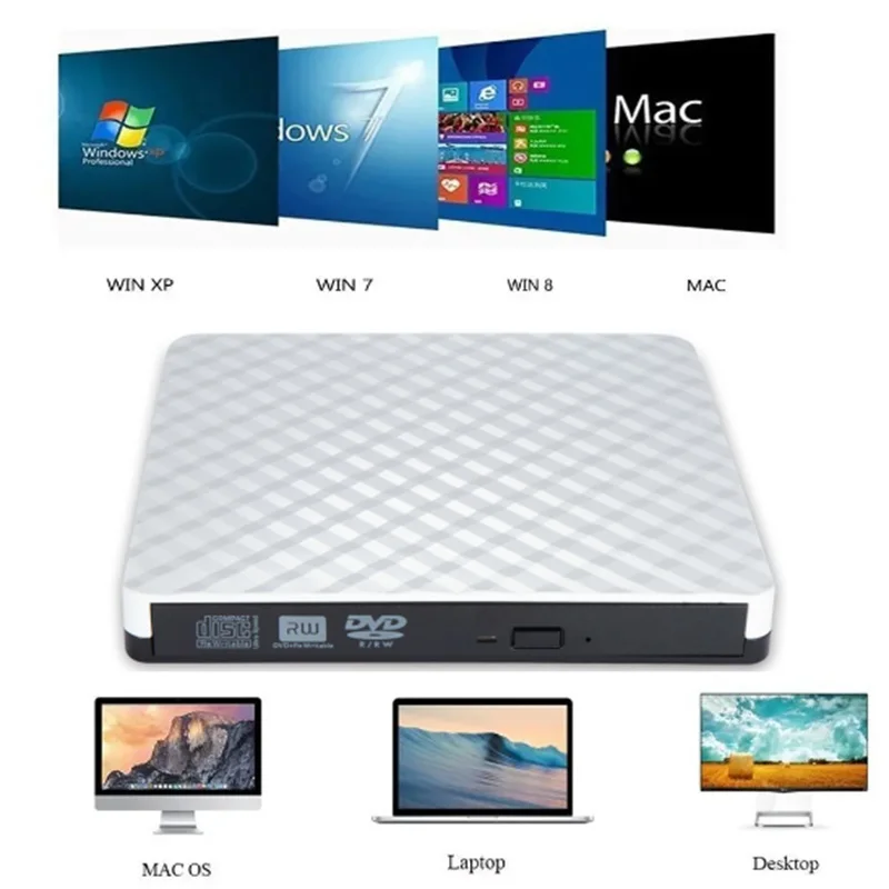 USB 3.0 ܺ DVD  RW CD  ̺  ÷̾,  ̺, PC Ʈ ũž ܺ  ũ 