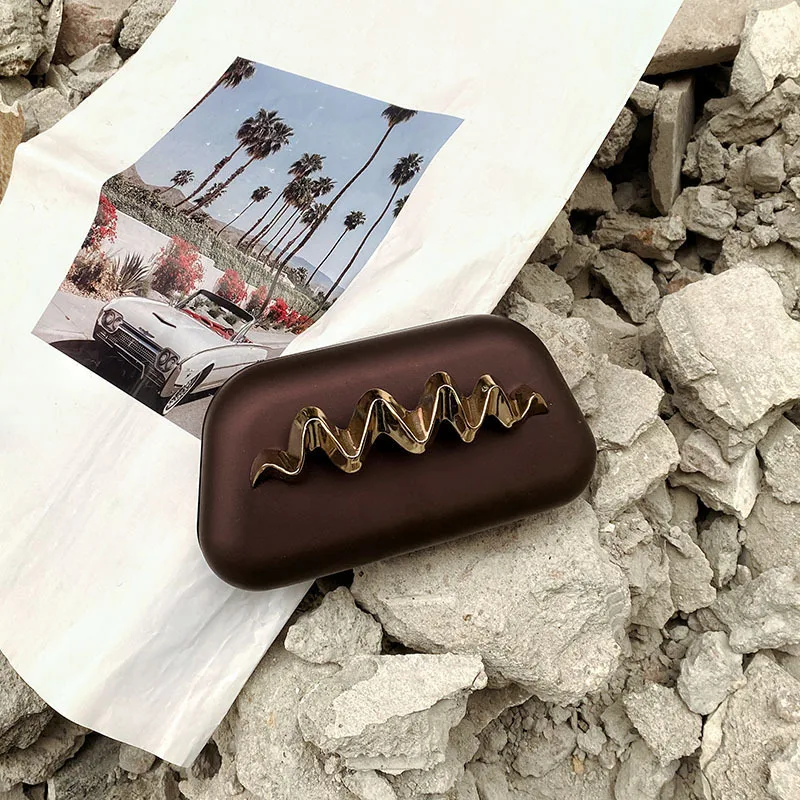 2025 New Gold Closure Box Clutch women evening wedding party cute purse handbag Dinner Party bag Dating bag