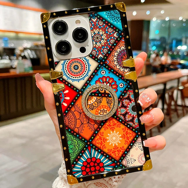 Musubo Luxury Flower Leather Phone Case For Samsung Galaxy S22 S23 Ultra  S21 S20FE A13 A14 A53 A51 A52S Cover Girls Soft Square - AliExpress