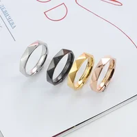 Fashion Jewelry New Titanium Steel Men's and Women's Simple Personality 4MM Grinding Couple's Ring 1