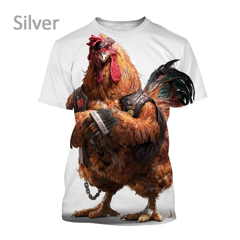 T-Shirt Uomo Con Stampa 3D Gallo – Manica Corta, Traspirante, Casual E Sportiva