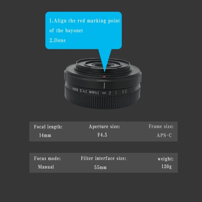 AstrHori 14 мм F4.5 APS-C широкоугольный ручной объектив для Nikon Z Sony E Fuji Fujifilm X Canon EOS-M M43 Mount (art.: 3920c4a83594e) - 3920c4a83594e