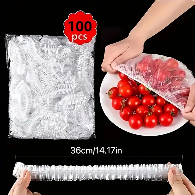 100 pièces réutilisable alimentaire Film alimentaire couvre fruits légumes stockage emballage alimentaire sac de stockage pique-niques et BBQ cuisine sac d'économie de nourriture 1
