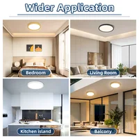 ไฟเพดาน LED บางเฉียบ 2.2 ซม. กันน้ำ 3 สี ไฟเพดาน LED ลายไม้ สำหรับห้องน้ำ ห้องนอน ห้องนั่งเล่น บ้าน 5