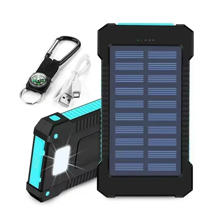 

200000mAh External Battery Solar Power Bank LEDSOS Flashlight FAST Charging Portable Waterproof Powerbank For Smart Mobile Phone