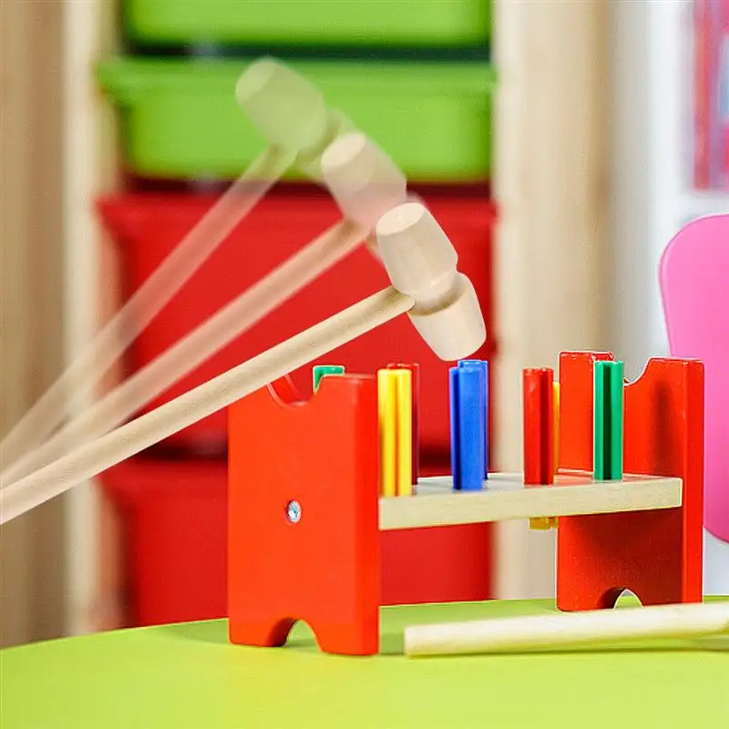 18 Mini Martelli In Legno Naturale Per Bambini - Forma Cuore, Per Cioccolato E Giochi
