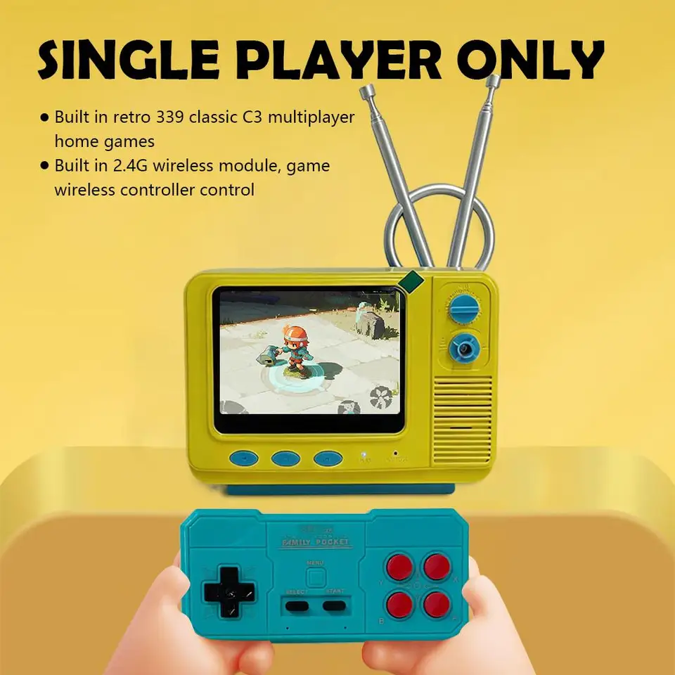 GV300s Retro TV Console 3.0 Inch Handheld Game Player Built-in 339 C3 Classic Games Mini Pocket Gamepad For Kids Gift_voghion.com