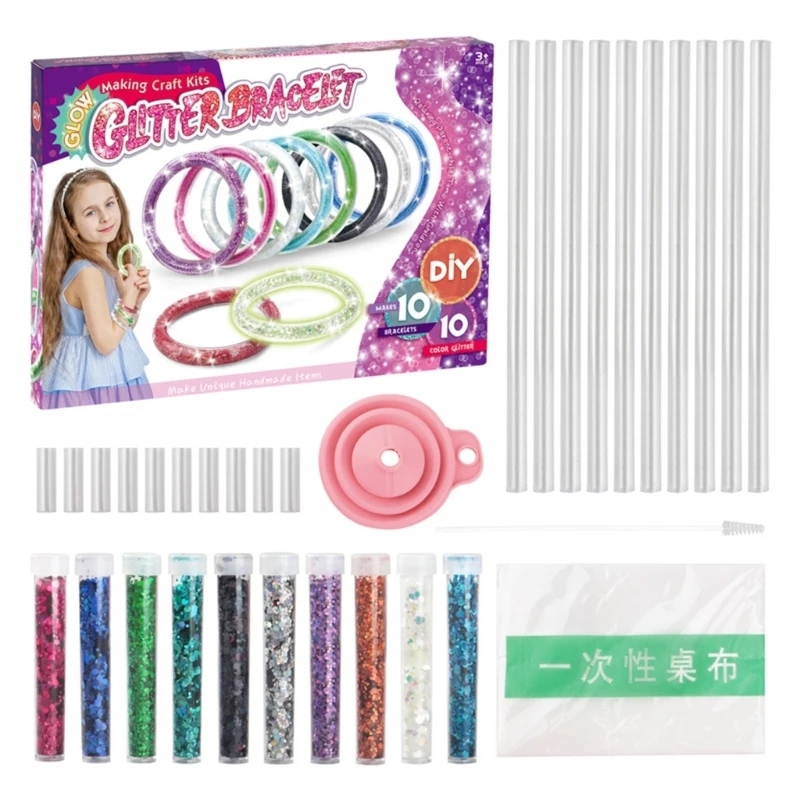 

Glittering Bracelet Craft Set for Children Creative Friendship Bracelets Kids DIY Jewelry Making Kits Girls Favor Gift