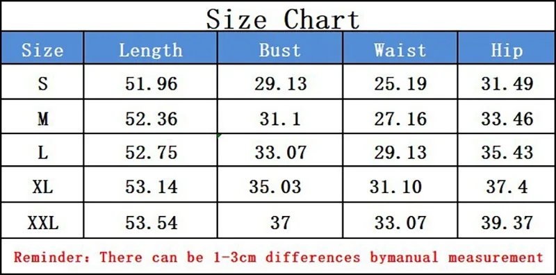Dresses Size Chart