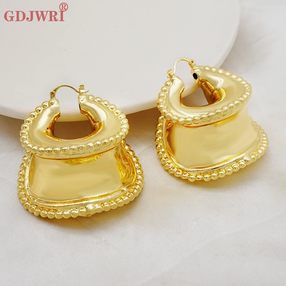 

2022 Hoop Big Earrings For Women Fashion Jewelry Dubai Gold Color Ethiopian African Earings Weddings Copper Jewellery