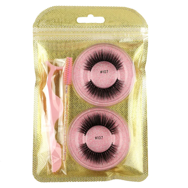 Wholesale Lashes 4/20/100pcs Fluffy 3d Mink Lashes Natural Makeup False Lashes Flase Eyelashes Lot with Cosmetic Brushes tweezer 4
