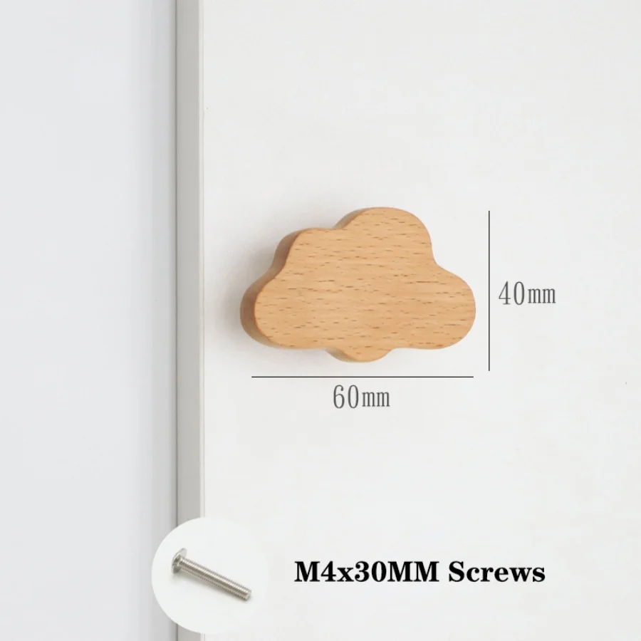 Rustic Wooden Cloud & Animal Cabinet and Drawer Knobs
