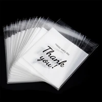 100pcs/lot Transparent THANK YOU Self-adhesive Bag Plastic Pouches for DIY Jewelry Display Cookies Storage Gifts Bag
