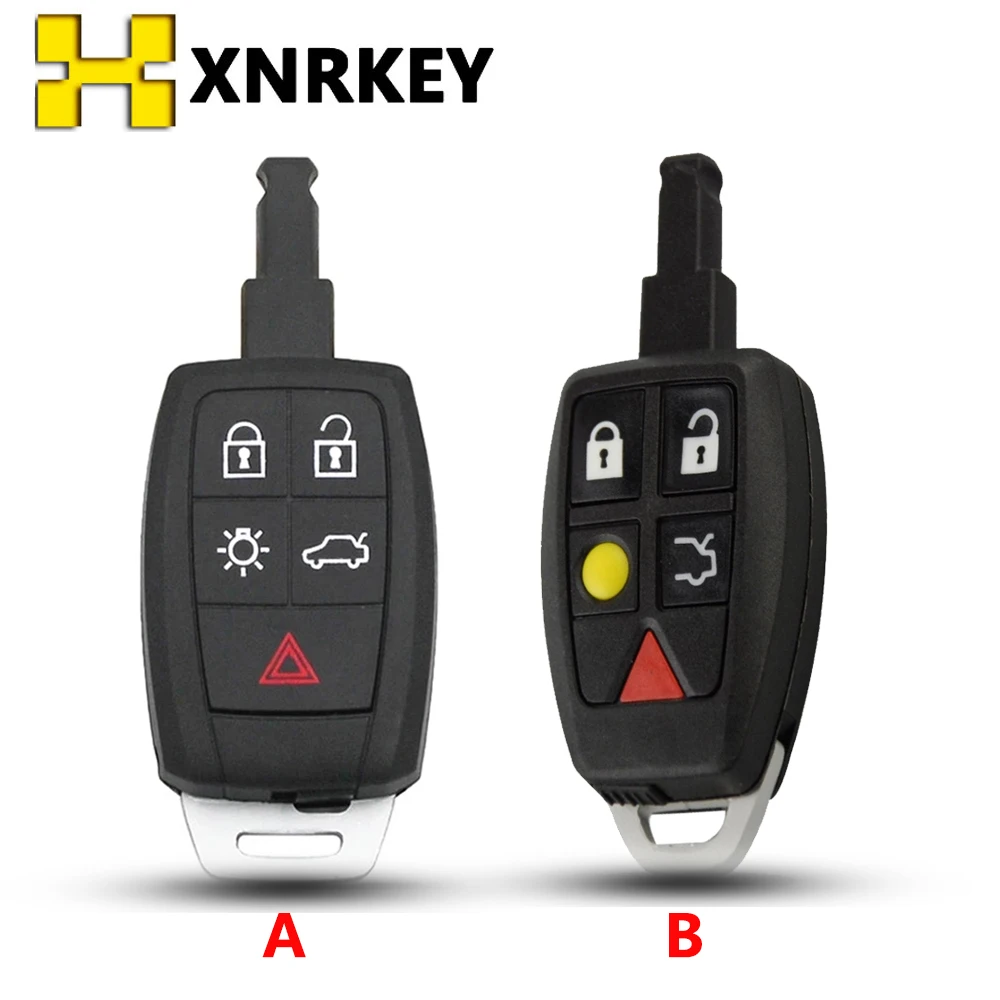 XNRKEY Replacement New Style Car Remote Key Shell 5 Buttons Key Cover Fob For Volvo C30 C70 XC90 V70 S60 V40 V50 Insert Blade qwmend 5 buttons replacement smart car key fob case for volvo xc70 xc90 v50 v70 s60 s80 c30 remote flip key shell