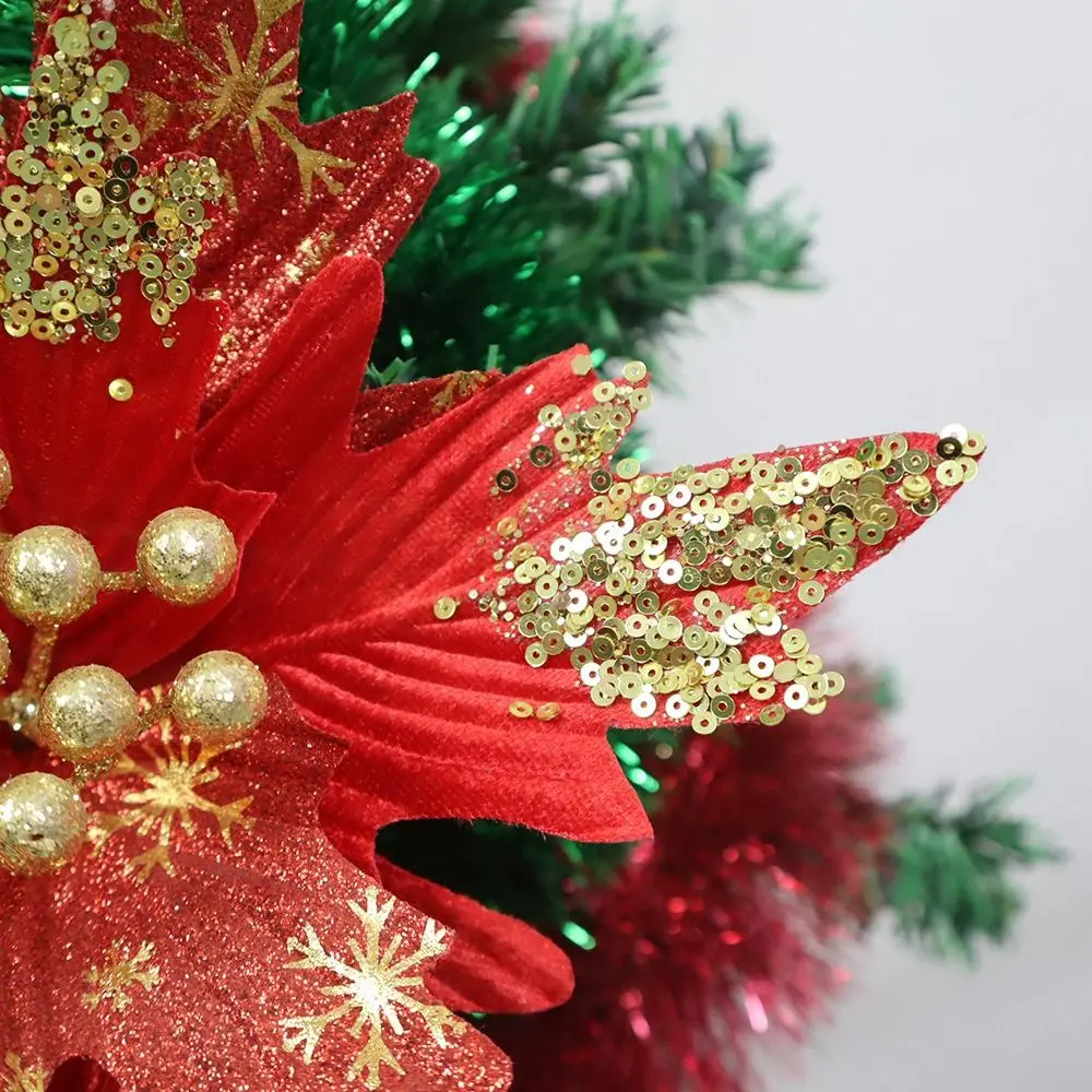 Flannel Christmas Artificial Flowers Decorations