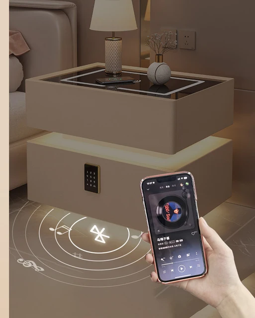 Solid Wood Bedside Table with Wireless Charging Solid Wood Bedside Table with Wireless Charging
