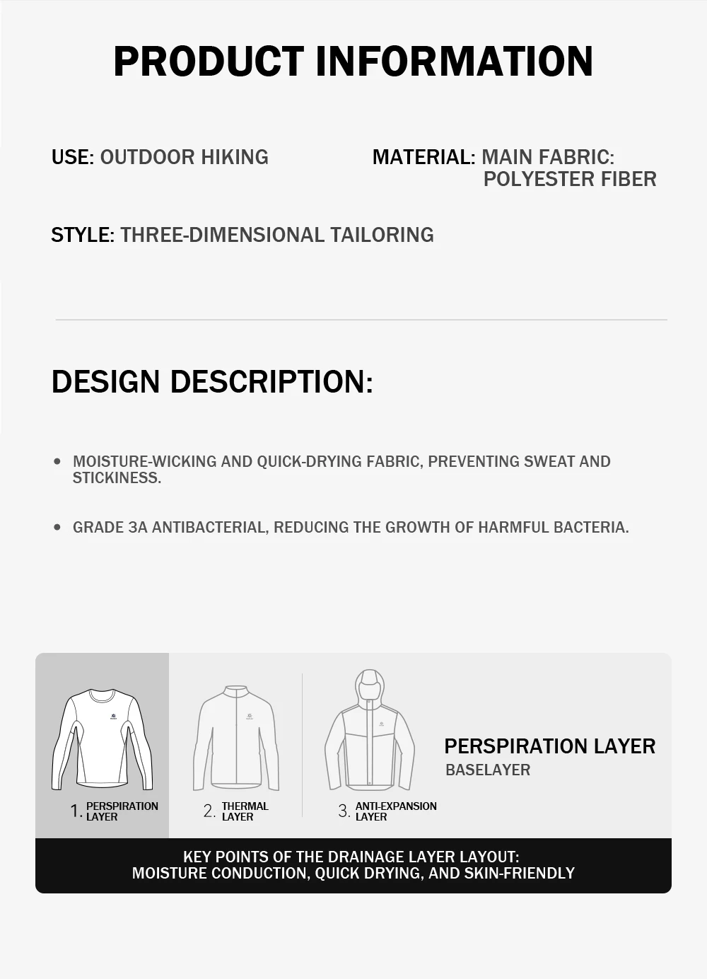 Description Picture 3 of itemKAILAS Outdoor Sports Short Sleeve Hiking T-shirt Men Summer Mountaineering O-Neck Top Functional Tee Climbing Clothes KG2317521