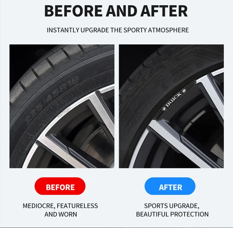 4Pcs 자동차 휠 허브 림 스티커 데칼 Buick Envision Excelle GT Verano Regal LaCrosse Encore enclave GL8 용 자동차 액세서리