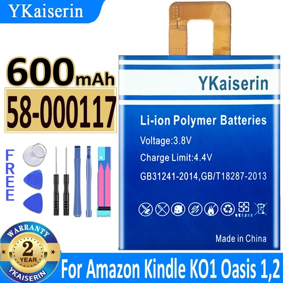 

600mAh YKaiserin Battery 58-000117 58000117 Mobile Phone for Amazon Kindle KO1 Oasis 1,2 Oasis1 Oasis 2 Oasis2 Tablet Battery