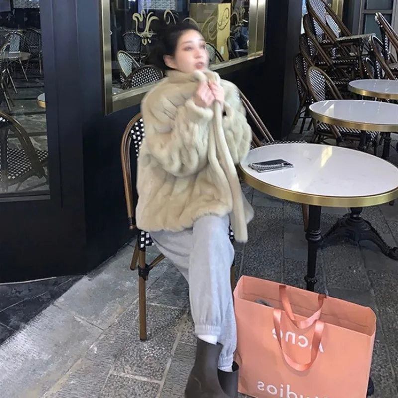 Luxury Brand Faux Fur Coat Women Autumn Winter Fluffy Jacket  Warm Thick Korean Chic Outerwear Solid Long Sleeve Women Clothing