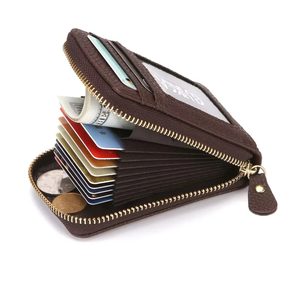 Multifunctional Anti-theft Brush Soft Vertical Organ Card Bag for Men and Women Coin Purse Rfid Wallets Travel Accessories