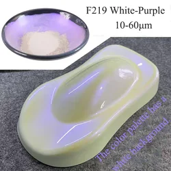 Aurora White Chameleon Pigment Pearl Mica Powder - 50g (F219 - White - Purple)
