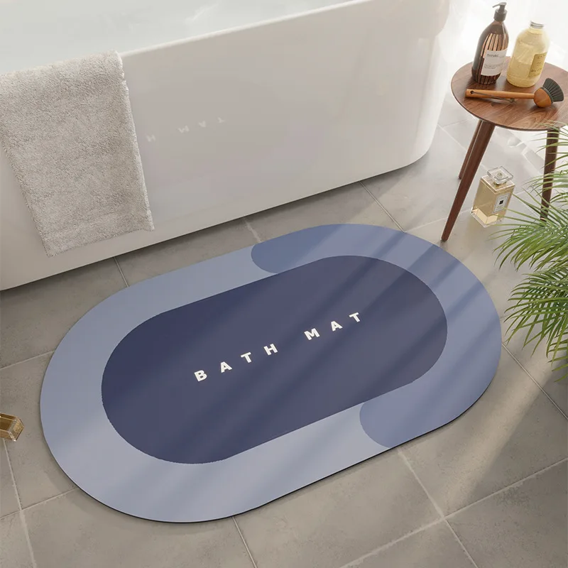 Super Absorbent Bath Mat Quick Drying Bathroom Rug Nonslip Entrance Doormat Nappa Skin Floor