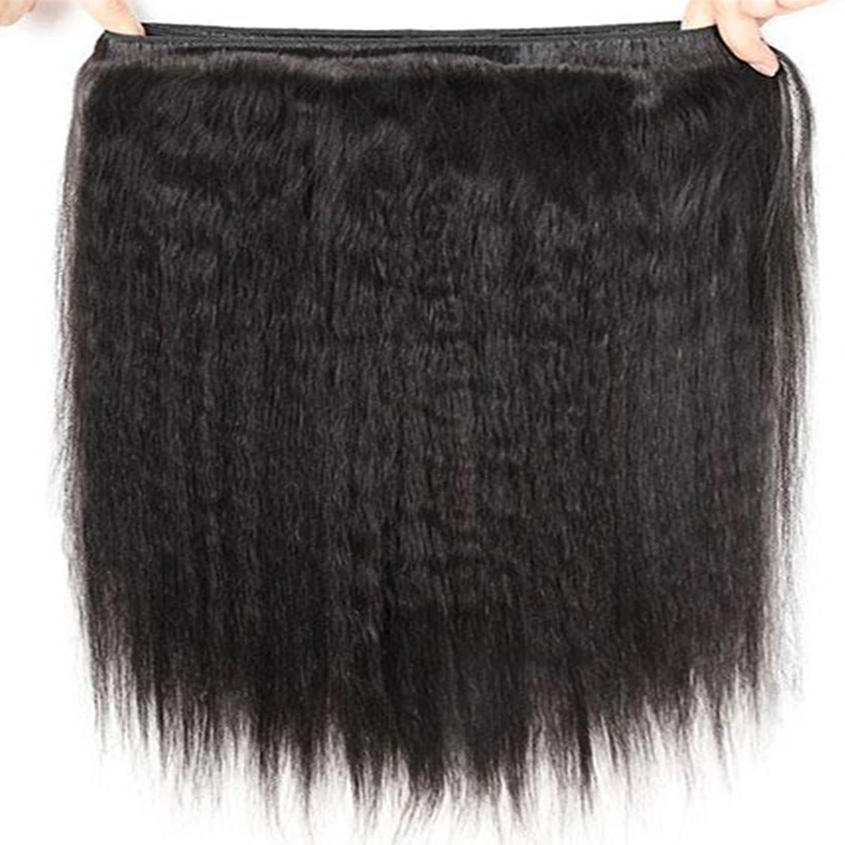 Kinky Straight Hair Bundles Human Hair Extensions for Woman Cheap Yaki Straight 1/3/4 Bundle Deals Natural Weave