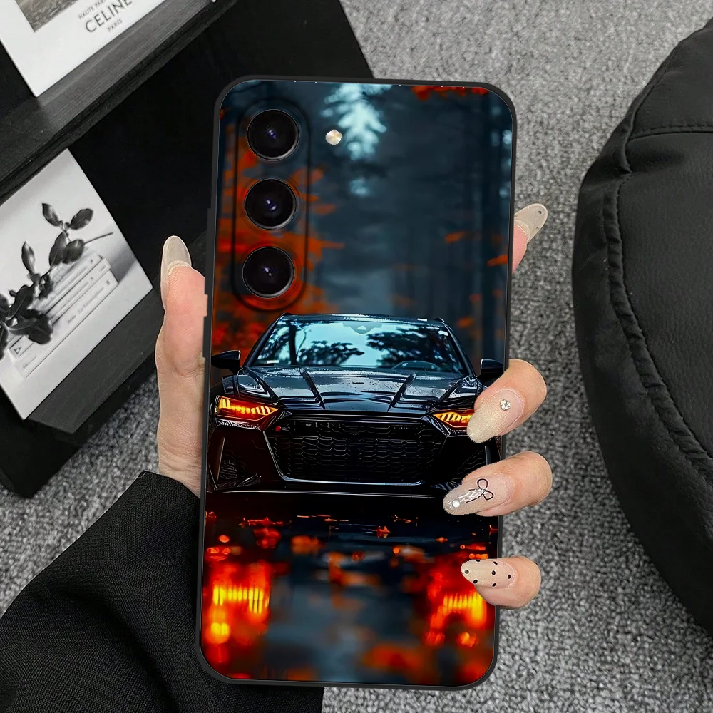 RS Sports Car Shockproof Slim Black Phone Case